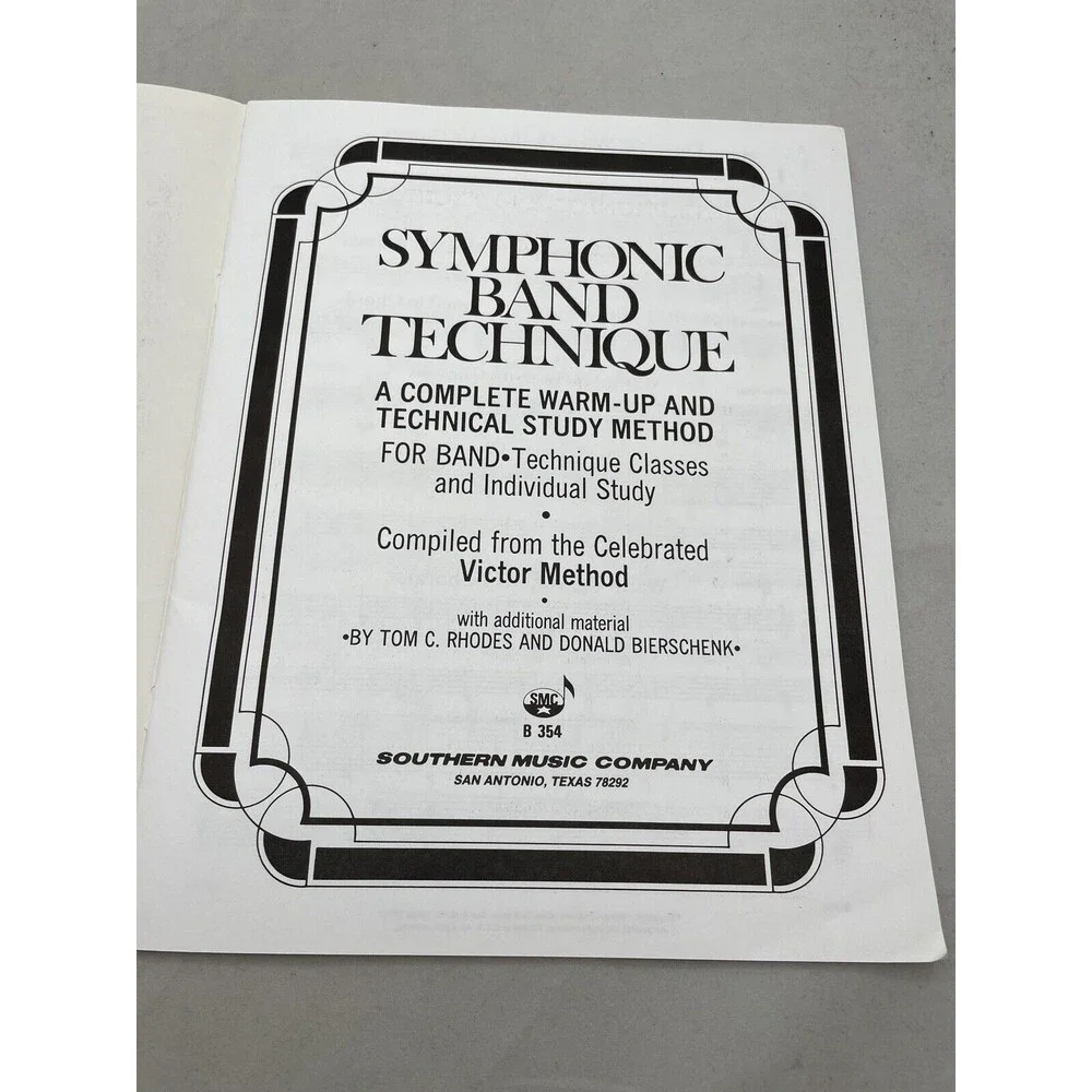 Symphonic Band Technique Cornet Trumpet Music Book Southern Music Co B354CR/TPT